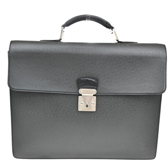 LOUIS VUITTON LV Moskova Briefcase Hand Bag Taiga Leather Black M30032 64AA044 - Picture 1 of 16